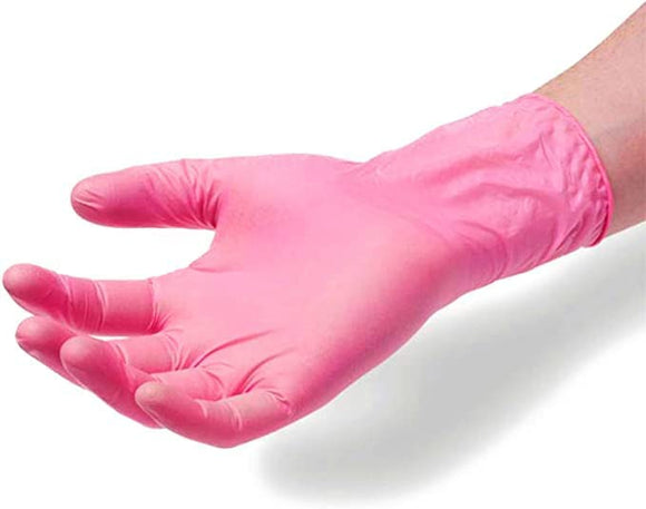 Pink Vinyl Disposable Gloves Fit all 100 Pack
