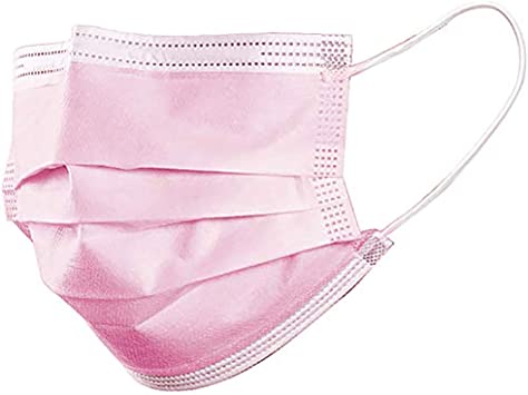 Pink Mask 50Pcs Disposable Face Guard 3-ply