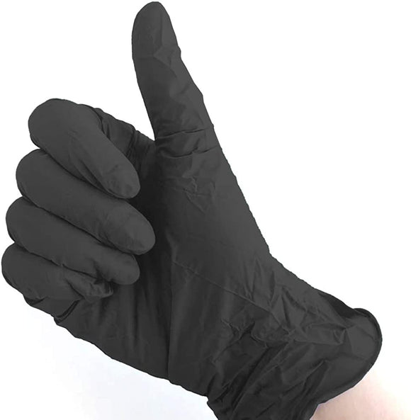 Powder-Free Black Nitrile Utility Gloves 100pcs