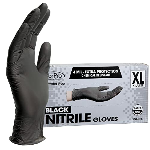 ForPro Black Nitrile Gloves - 100-Count