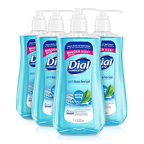 Dial Antibacterial Hand Soap, Spring Water, 11 fl oz (Pack of 4)