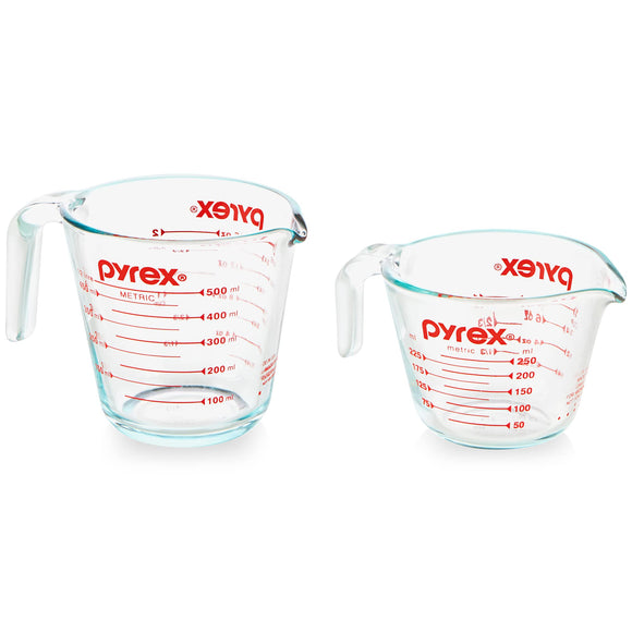 Pyrex 2-Piece Glass Measuring Cup Set - 1-Cup & 2-Cup