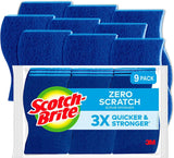 Scotch-Brite Zero Scratch Scrub Sponges, 9-Pack