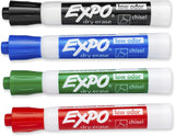EXPO 80074 Dry Erase Markers, Chisel Tip, 4-Count